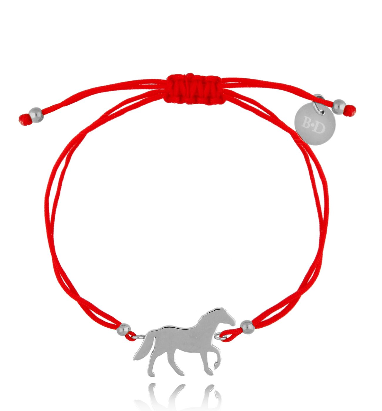 Bransoletka czerwono-srebrna z konikiem Perfectly BGL0552
