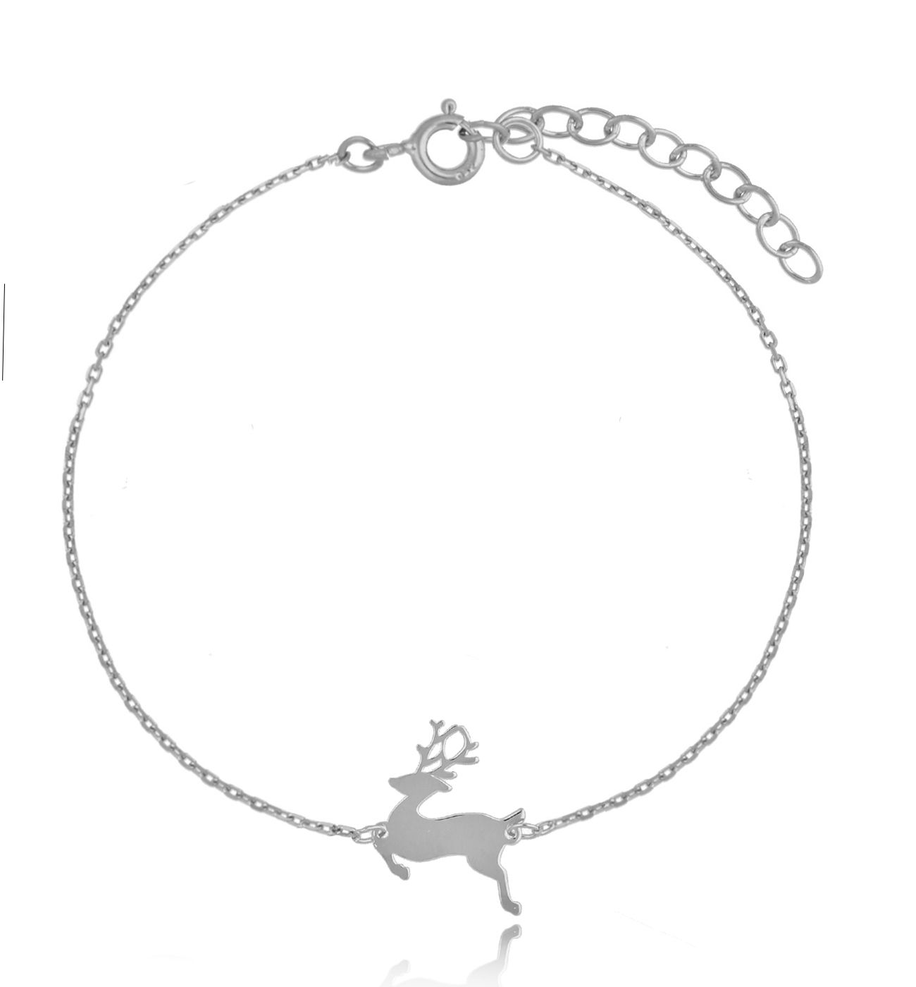 Bransoletka srebrna z jelonkiem I Love Christmas BSE0139