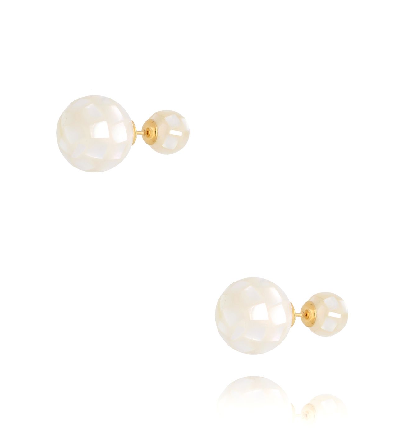 Kolczyki białe kulki z masy perłowej Orianne KSY0077 - By Dziubeka