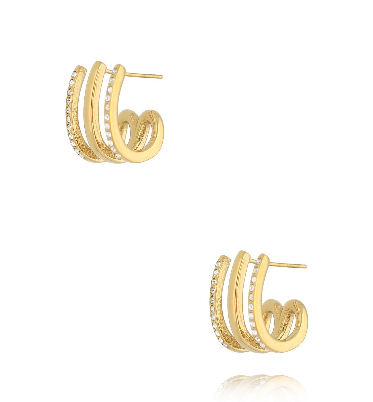 Kolczyki złote z cyrkoniami - By Dziubeka