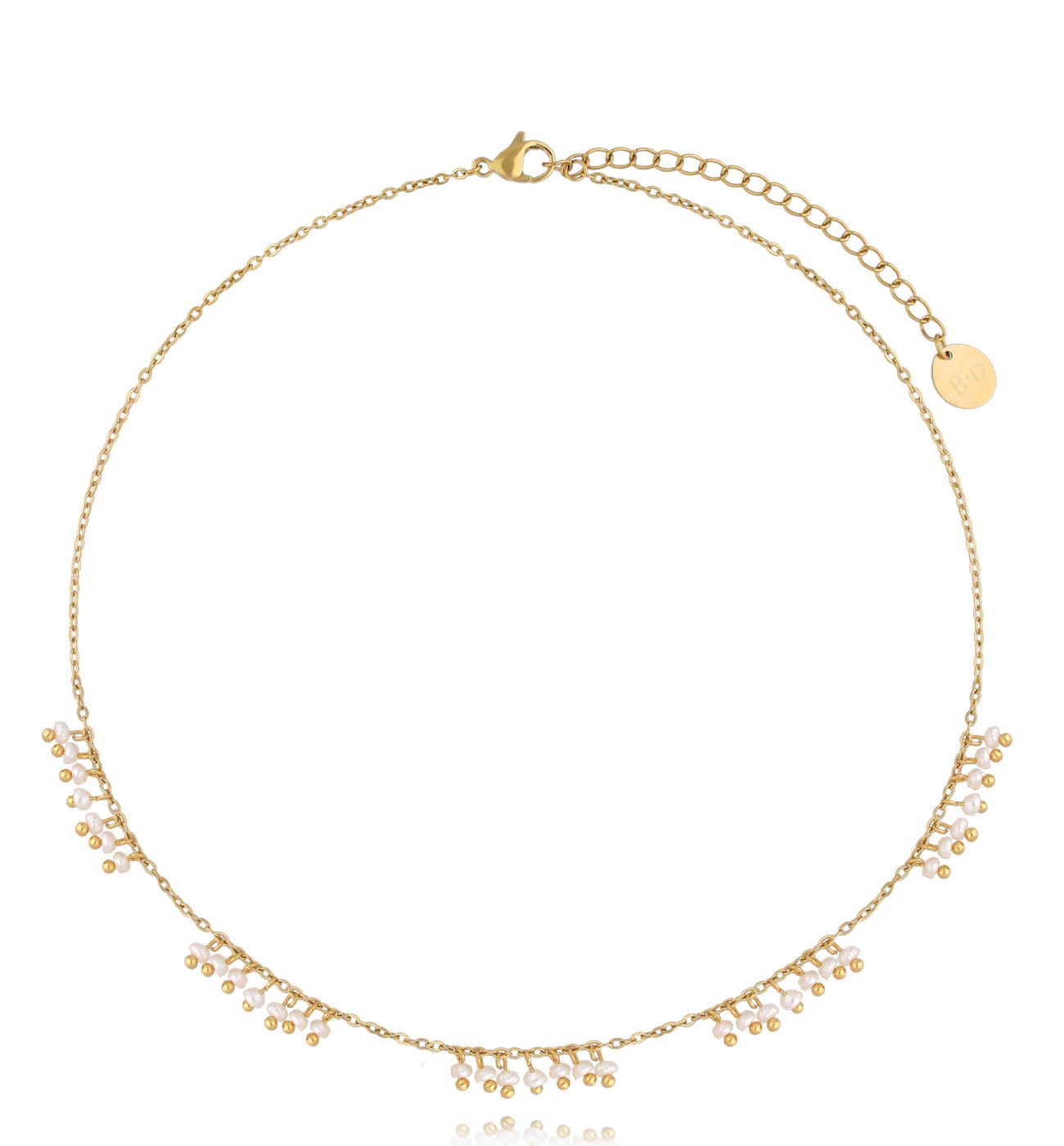 Naszyjnik złoty z perełkami NPE0242