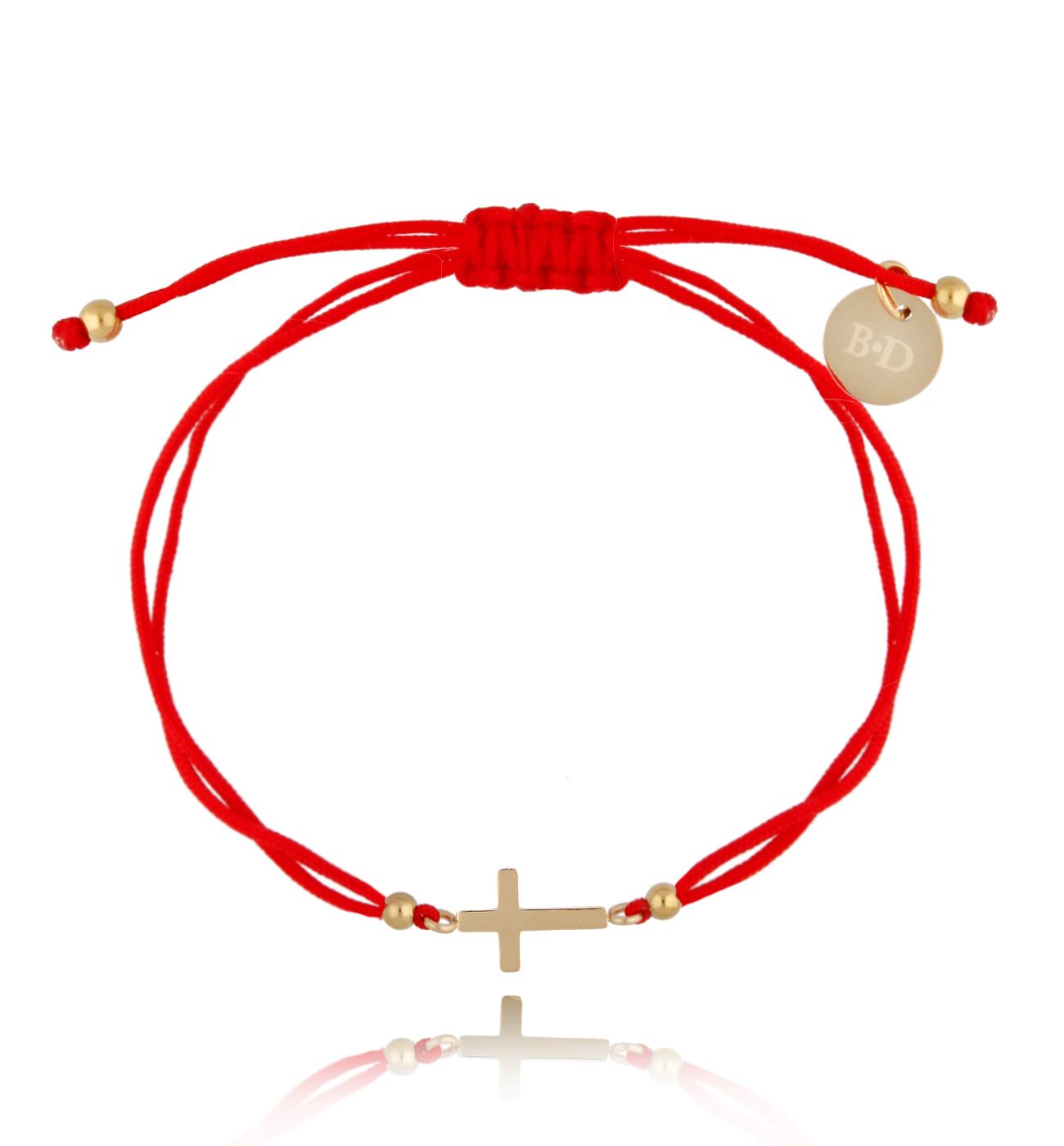 Bransoletka czerwono-złota z krzyżykiem Meaning BGL0570 - By Dziubeka