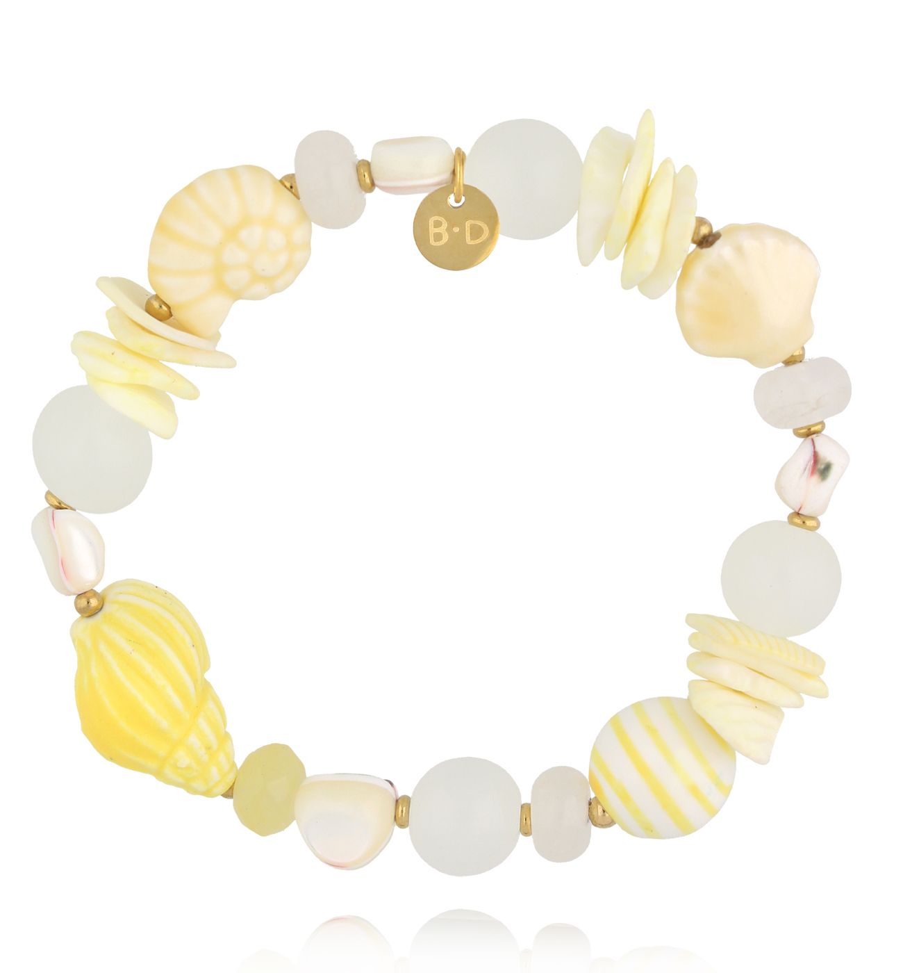 Bransoletka masełkowa z muszlami BSH0204 - By Dziubeka