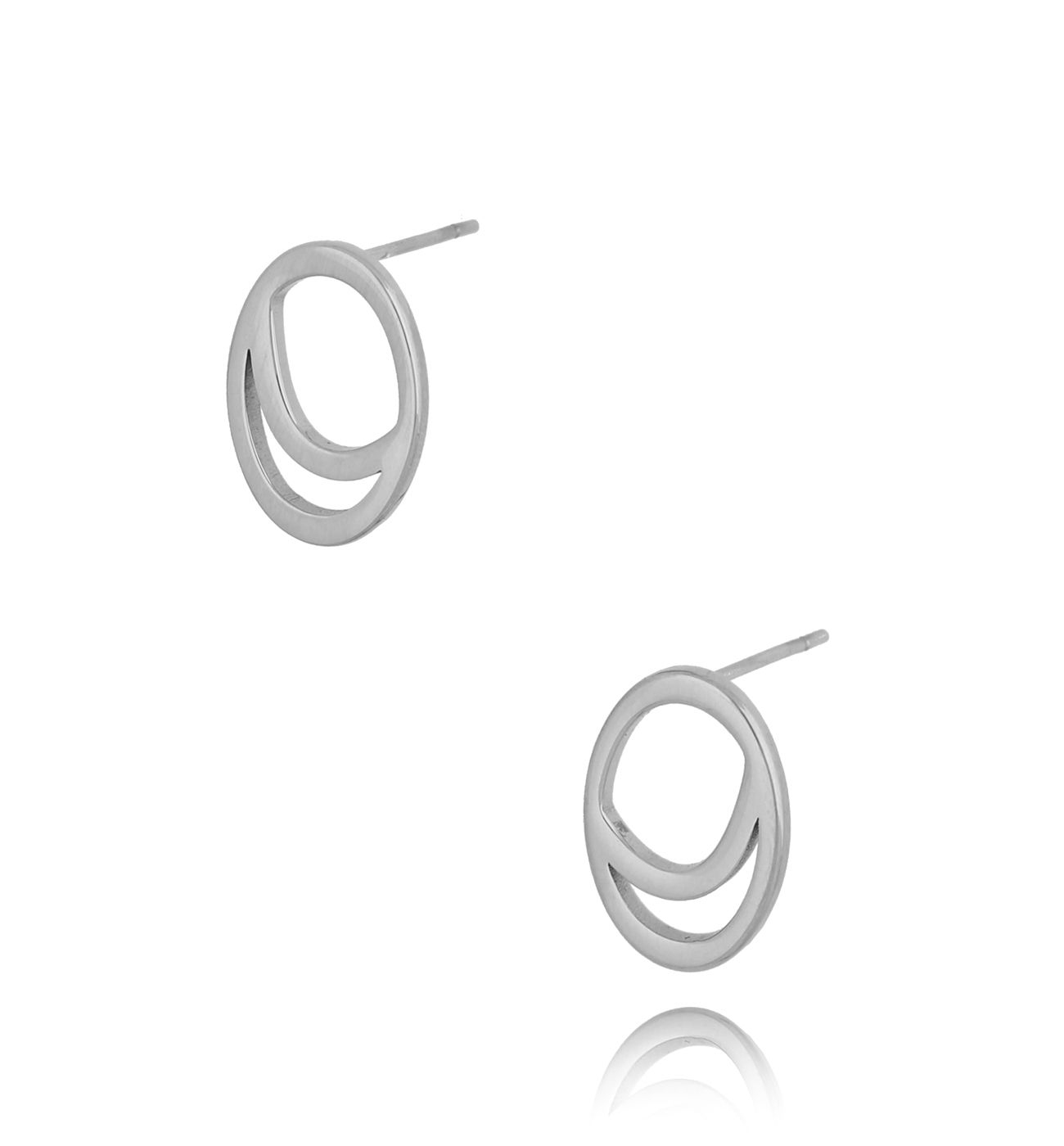 Kolczyki ze stali szlachetnej posrebrzane Why - By Dziubeka