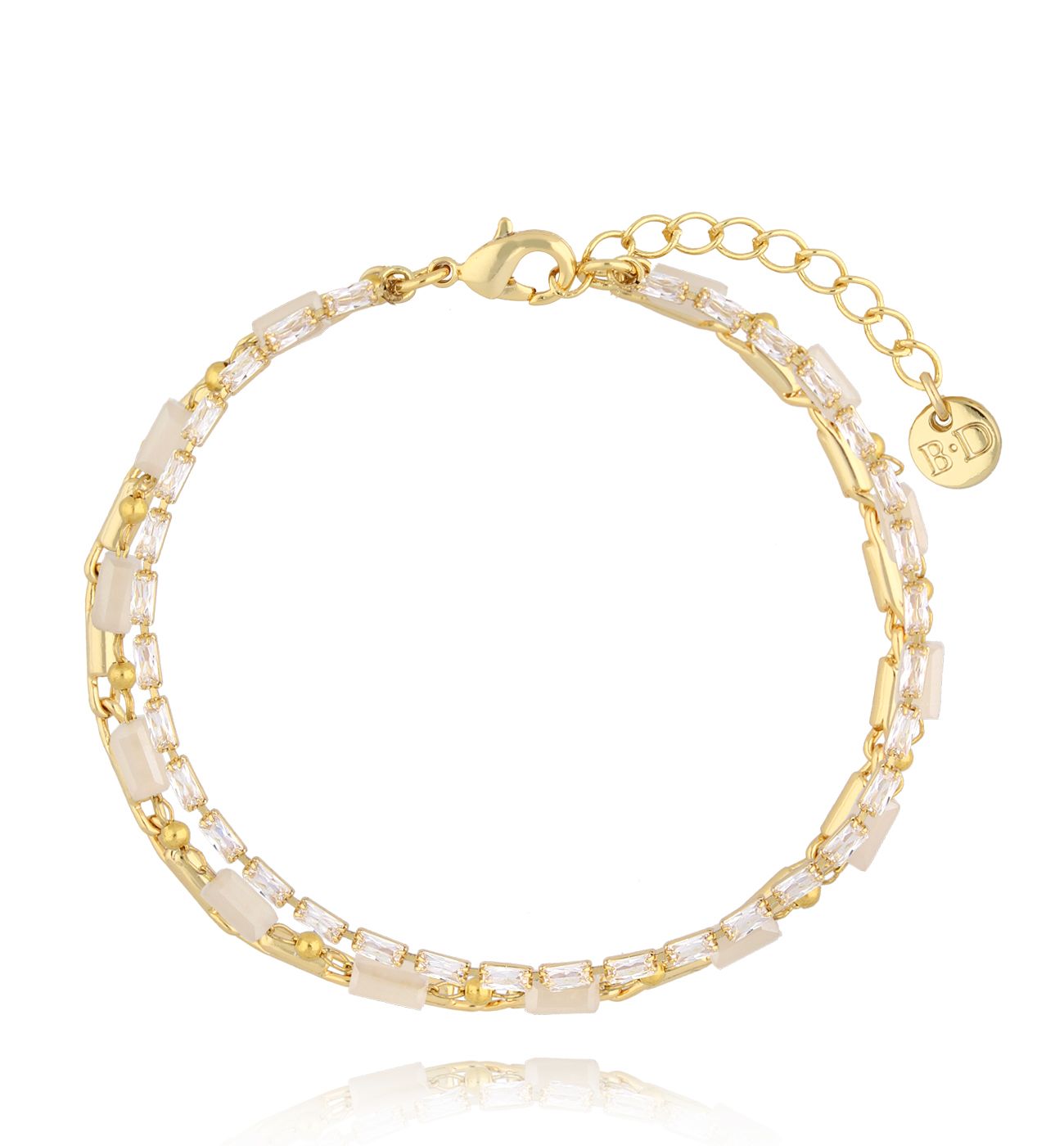 Bransoletka złota z kryształkami - By Dziubeka