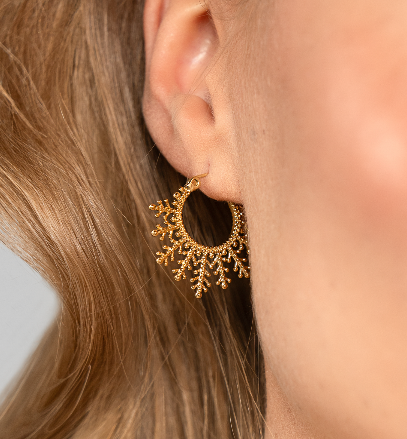 Kolczyki śnieżynki złote - By Dziubeka