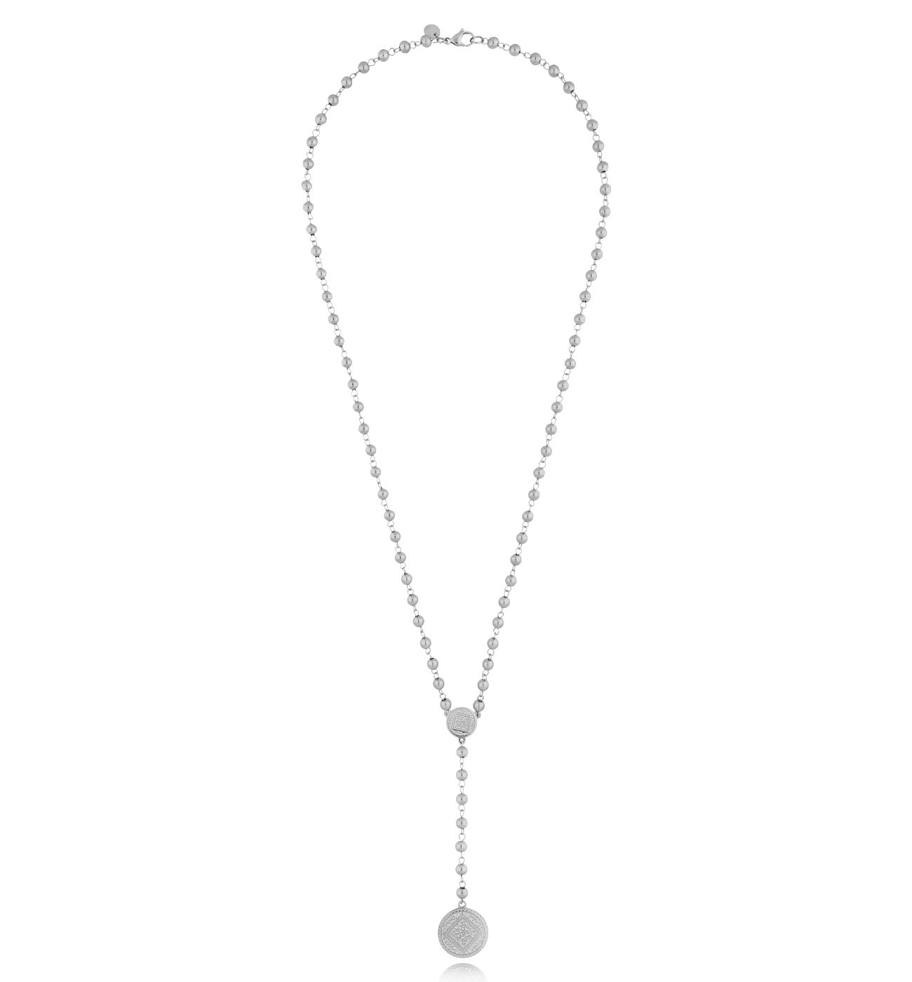 Naszyjnik srebrny różaniec z monetą Hidzuke - By Dziubeka