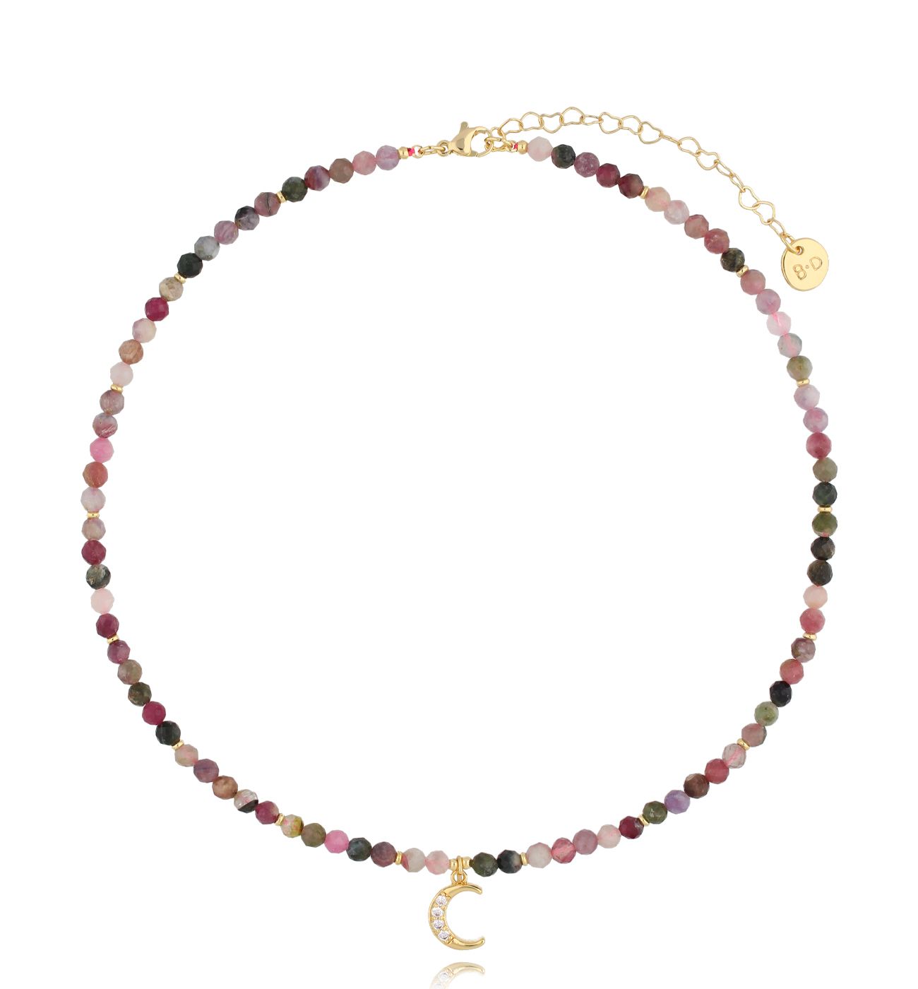 Naszyjnik z turmalinami i księżycem Erne - By Dziubeka