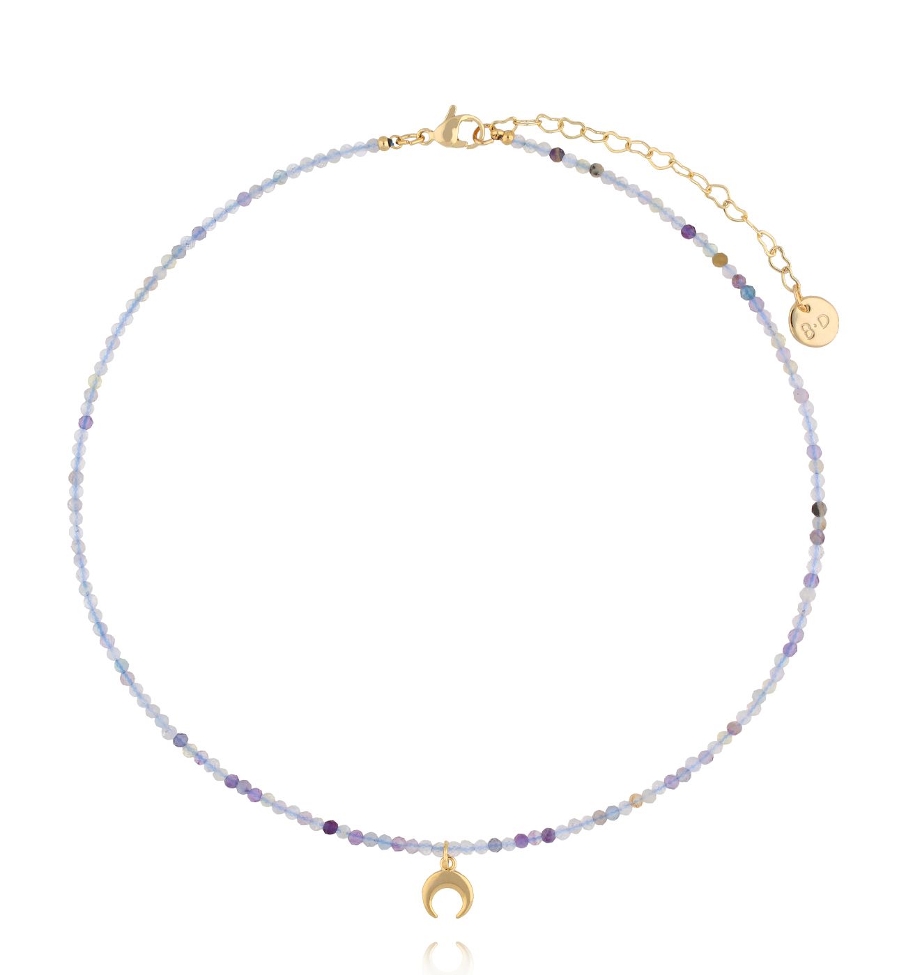 Naszyjnik z fluorytami i księżycem - By Dziubeka