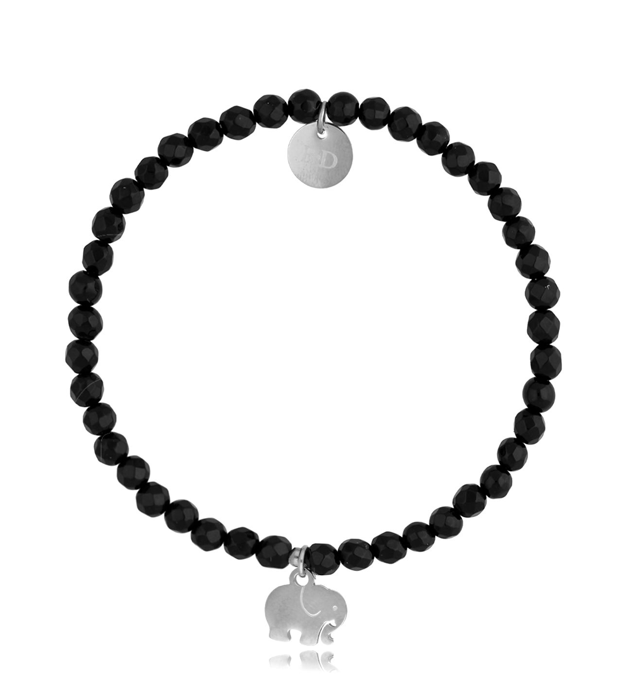 Bransoletka czarna ze słonikiem Serene BSC1037