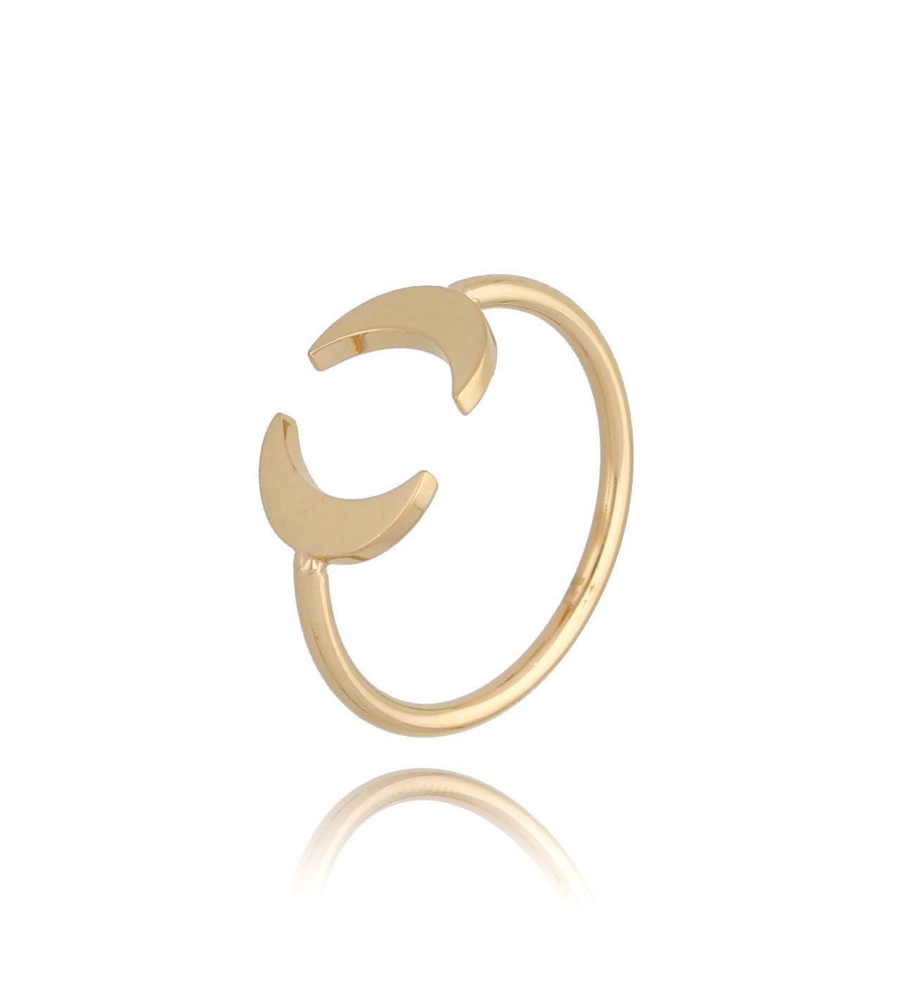 Pierścionek pozłacany z księżycami Lemi - By Dziubeka