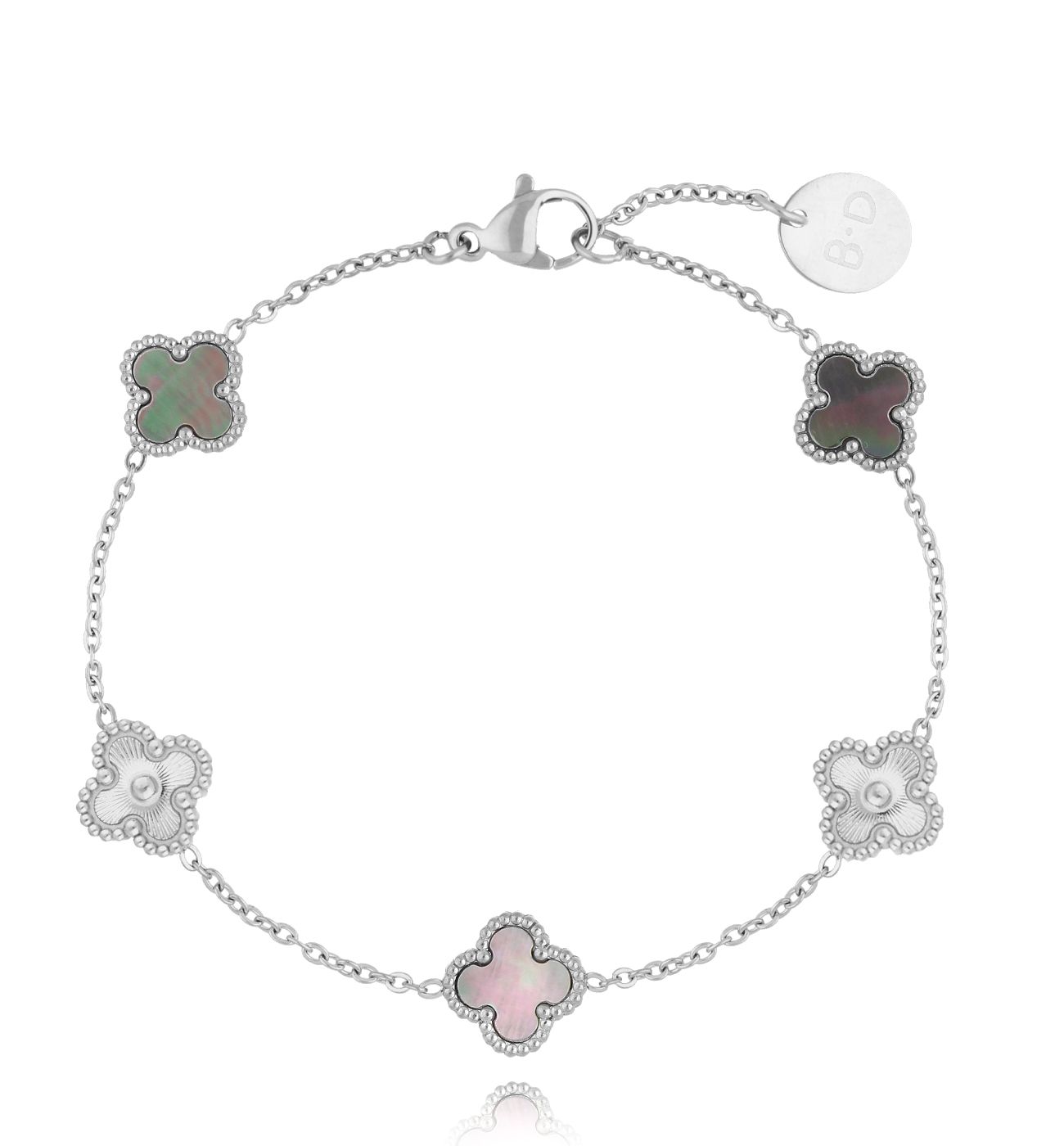 Bransoletka z koniczynkami srebrna Clovers BSY0110