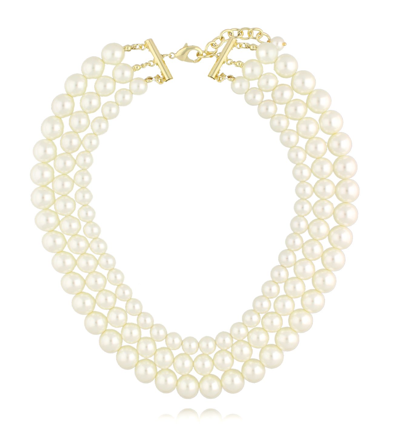 Naszyjnik z perłami potrójny NPE0280