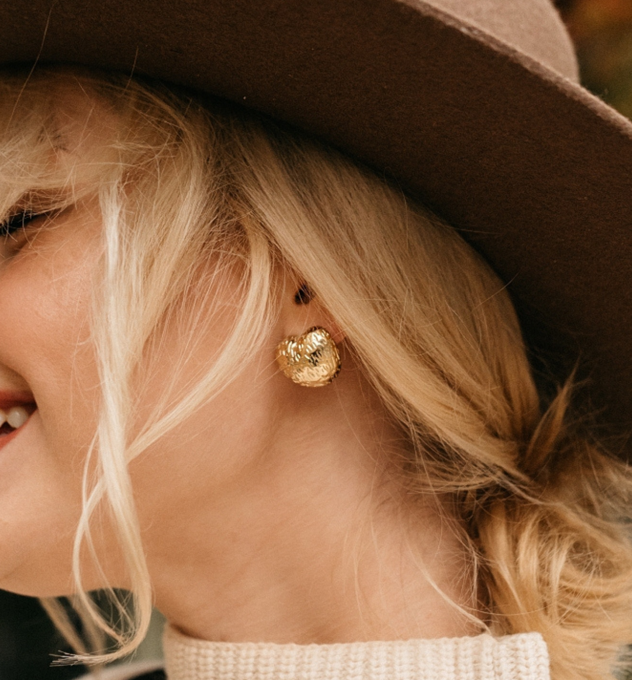 Kolczyki serca złote - By Dziubeka