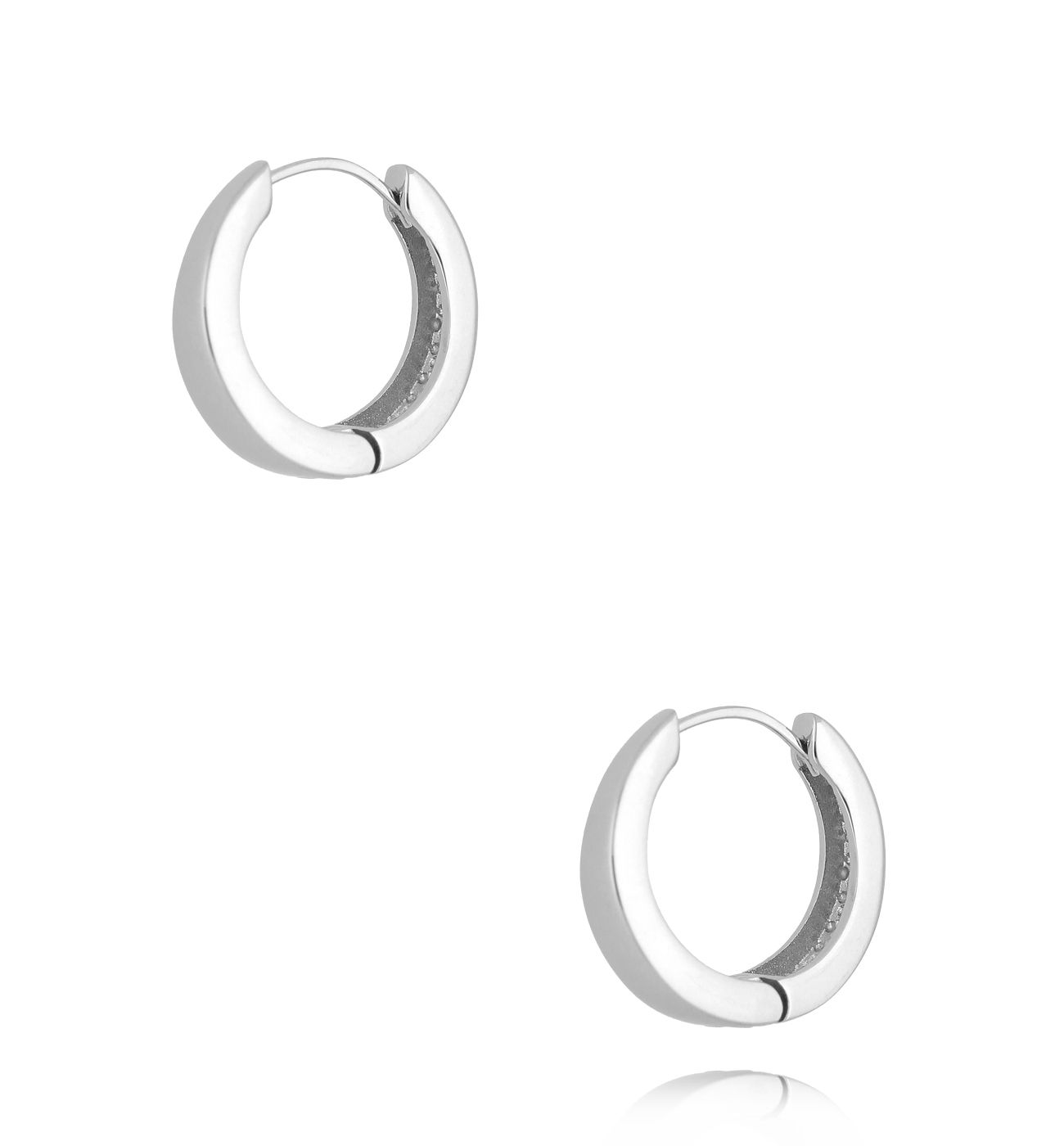 Kolczyki okrągłe srebrne - By Dziubeka