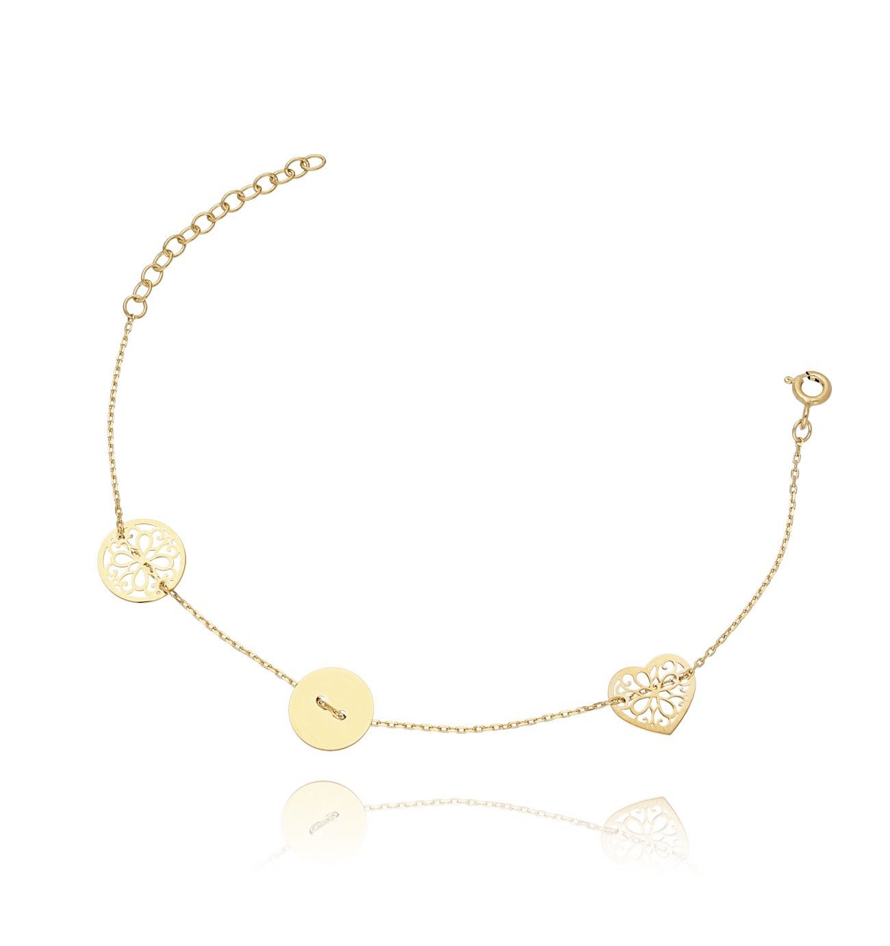 Bransoletka ze srebra pozłacanego BSE0026