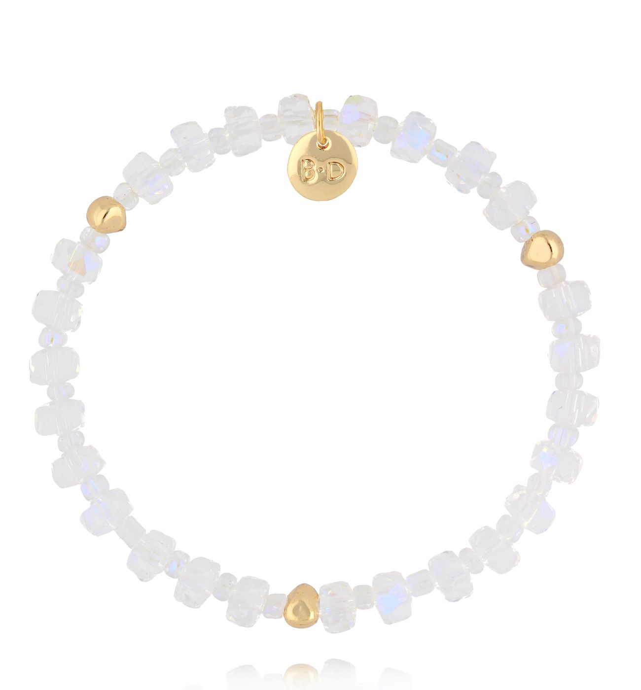 Bransoletka z mlecznymi kryształkami BCY0428 - By Dziubeka