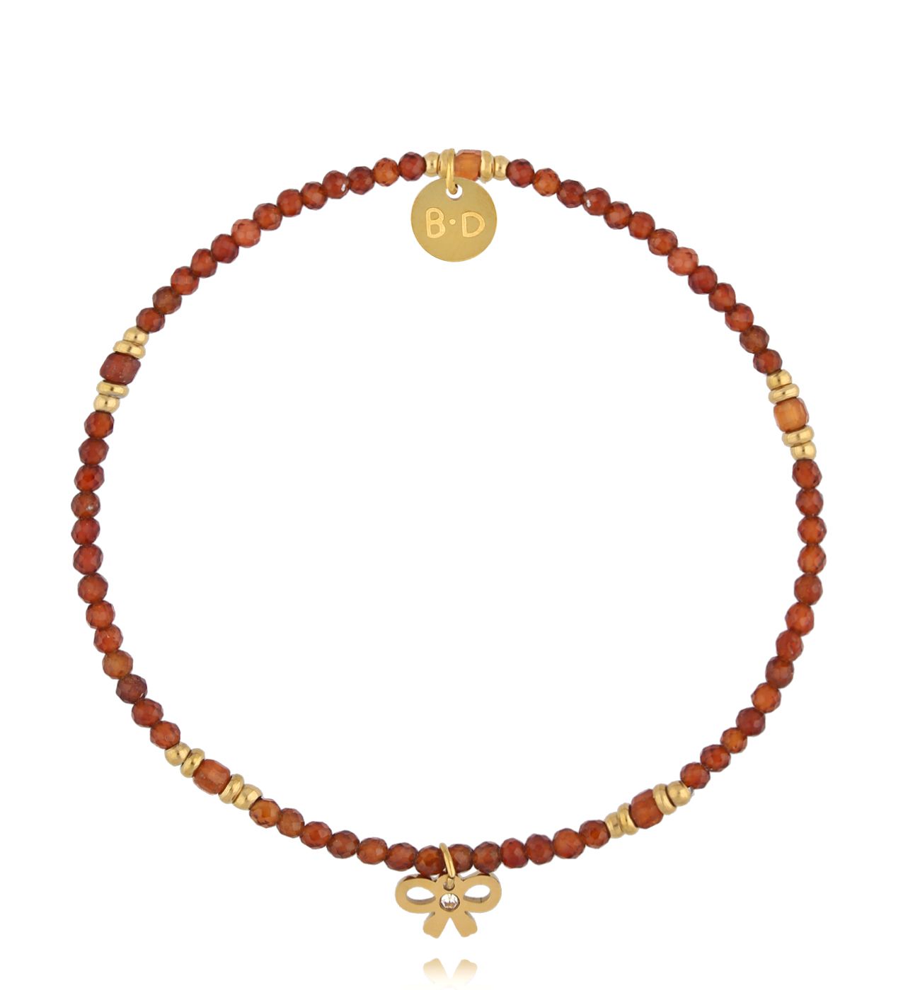 Bransoletka z granatami i kokardką BTW3305