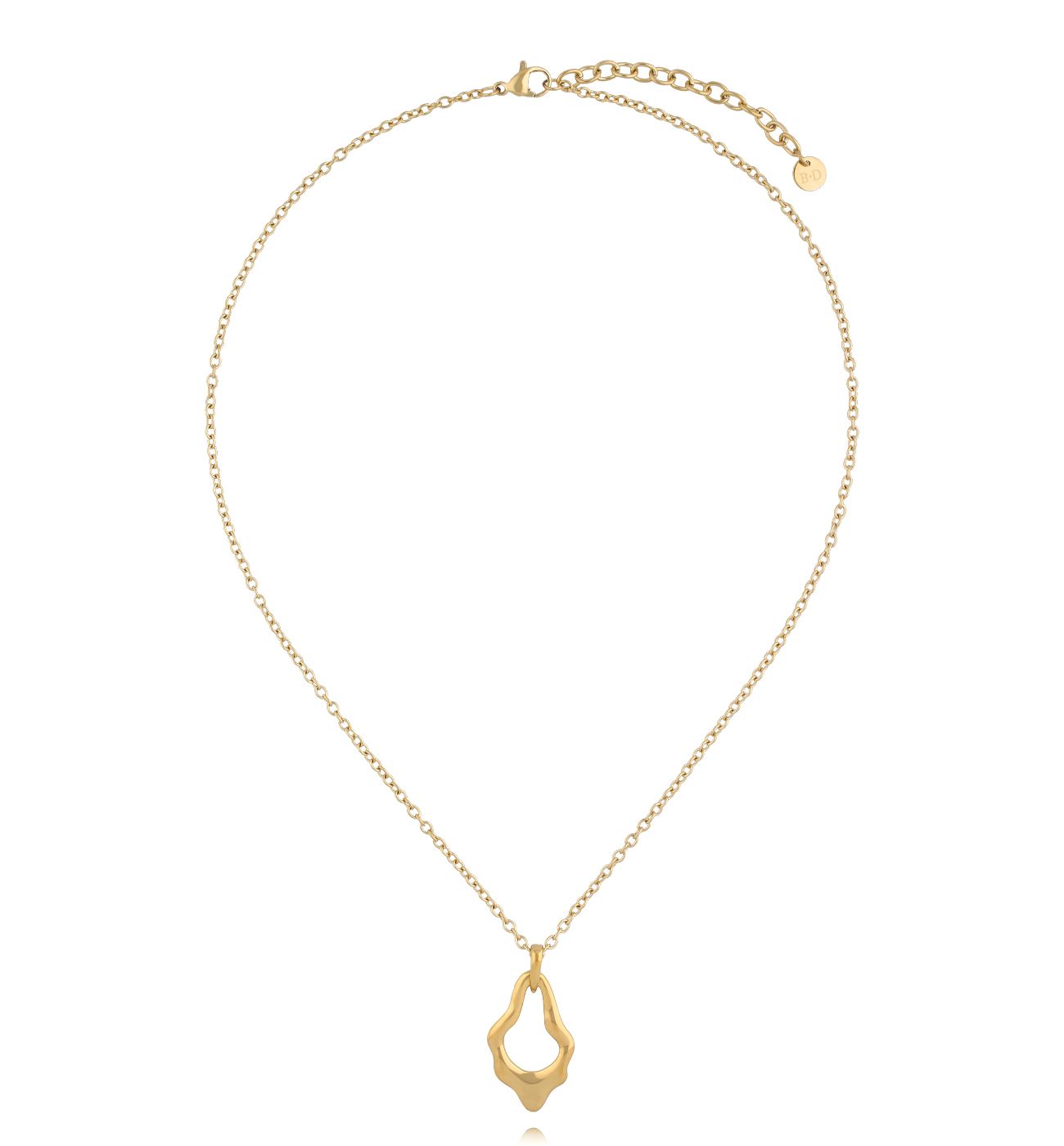 Naszyjnik złoty z nieregularną zawieszką - By Dziubeka
