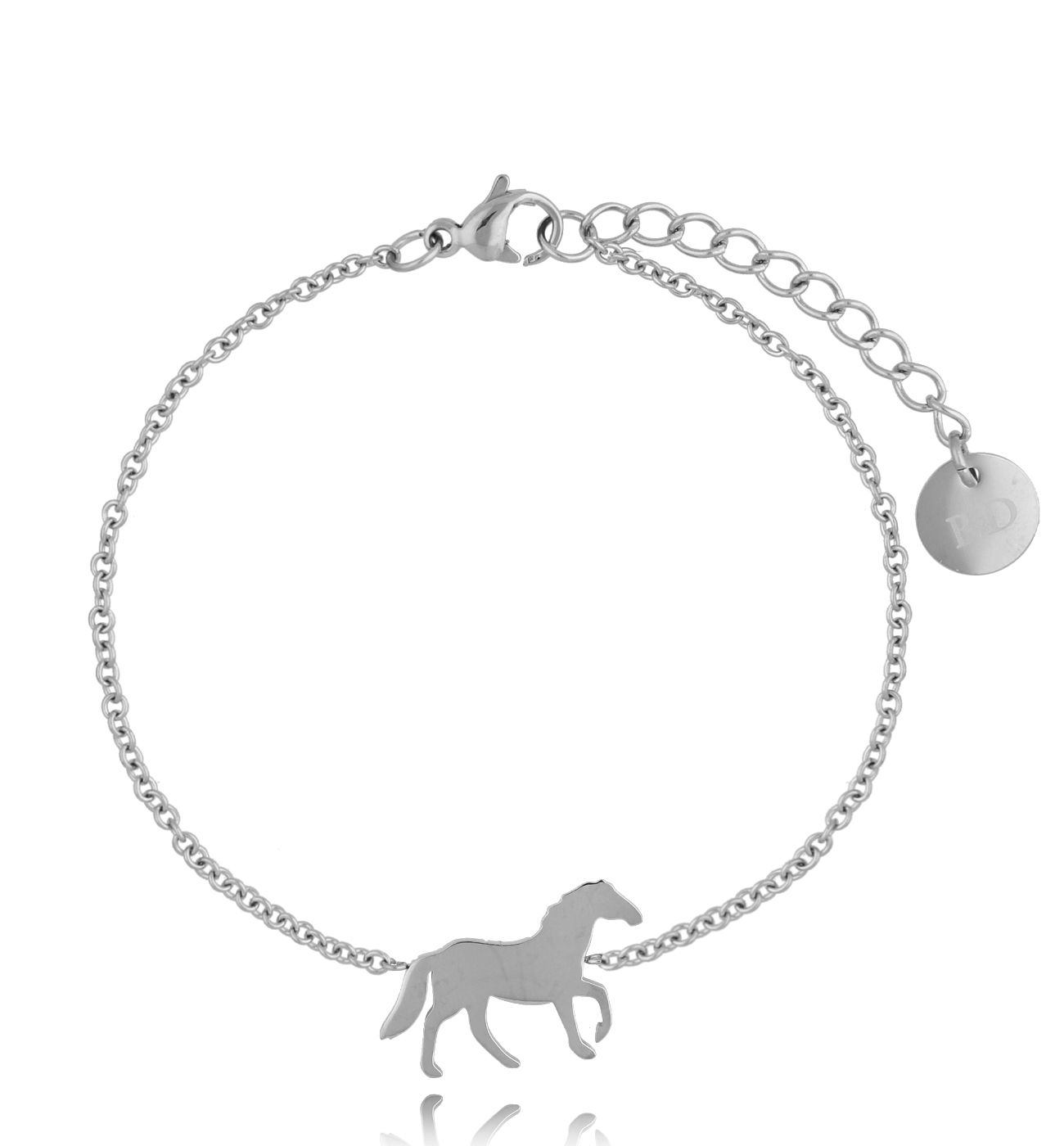 Bransoletka z motywem konia srebrna BSA0969