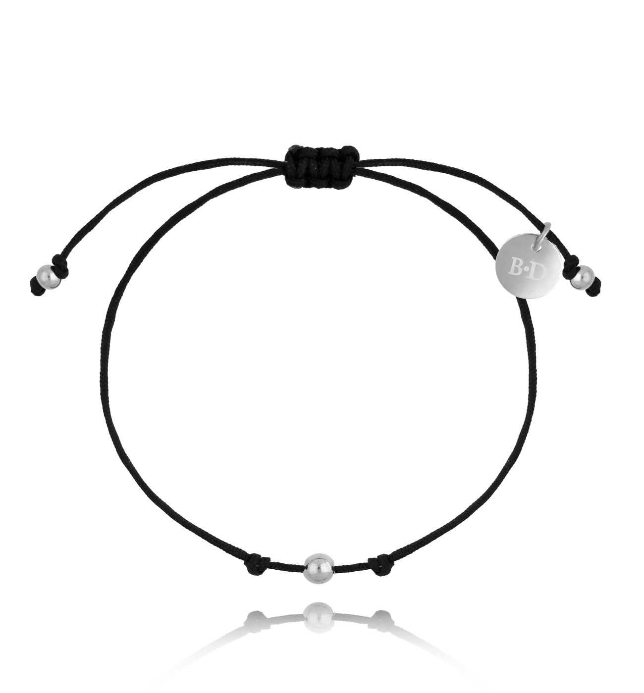 Bransoletka czarno-srebrna z kuleczką Marielle BGL0516