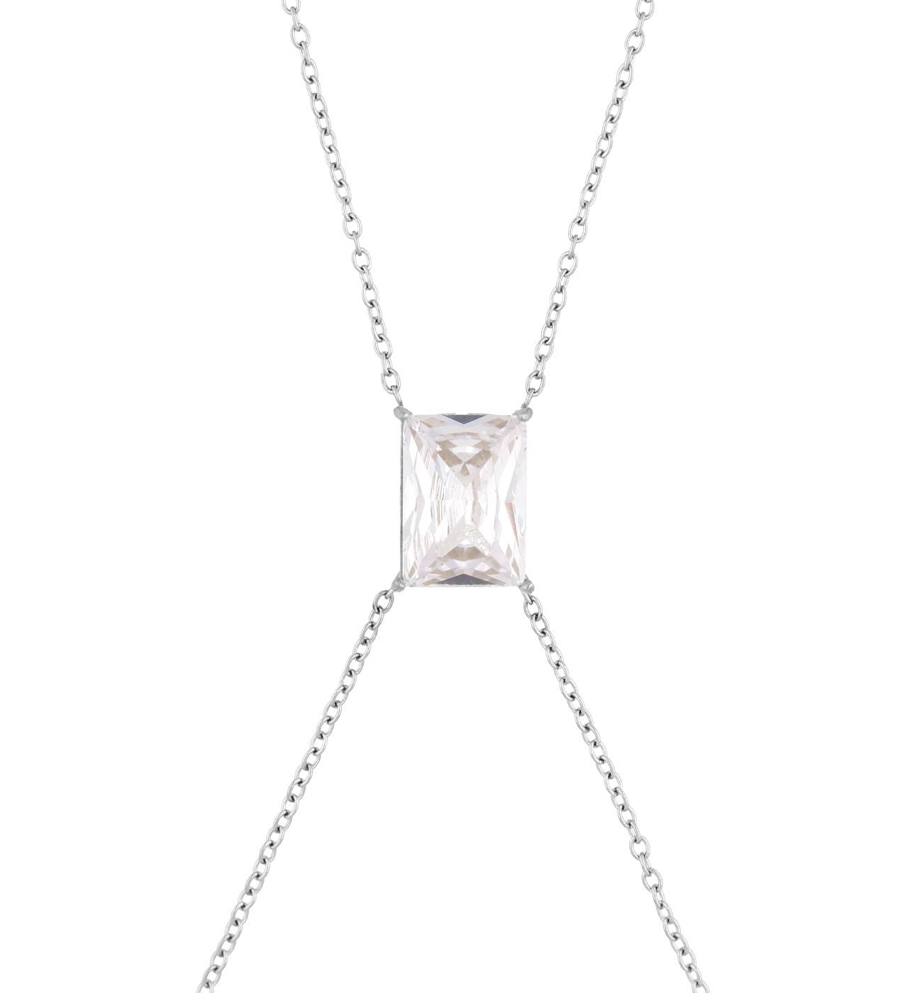 Naszyjnik na ciało srebrny z kryształem Merlin NSA1126