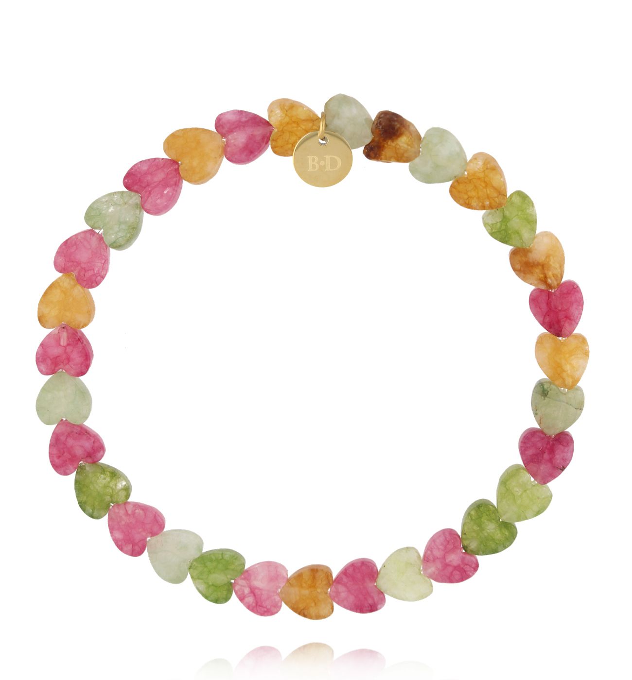 Bransoletka z turmalinami w kształcie serduszek - By Dziubeka