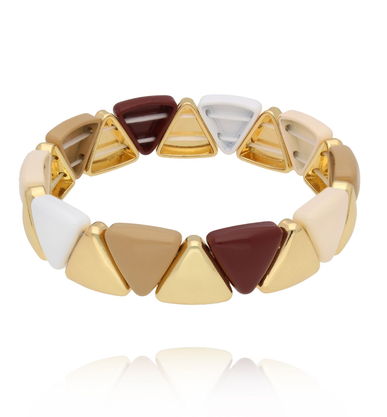 Bransoletka trójkąty w odcieniach nude BCR0011 - By Dziubeka