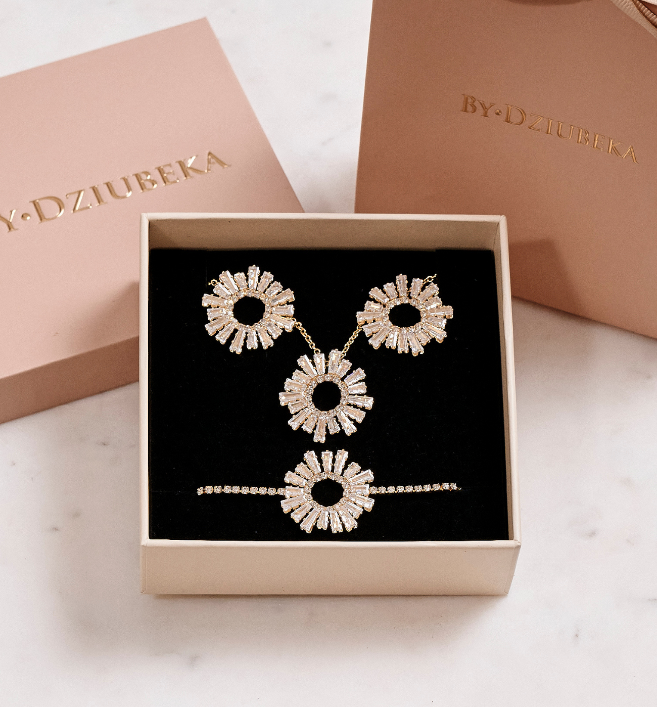 Zestaw biżuterii z cyrkoniami ZN0081 - By Dziubeka
