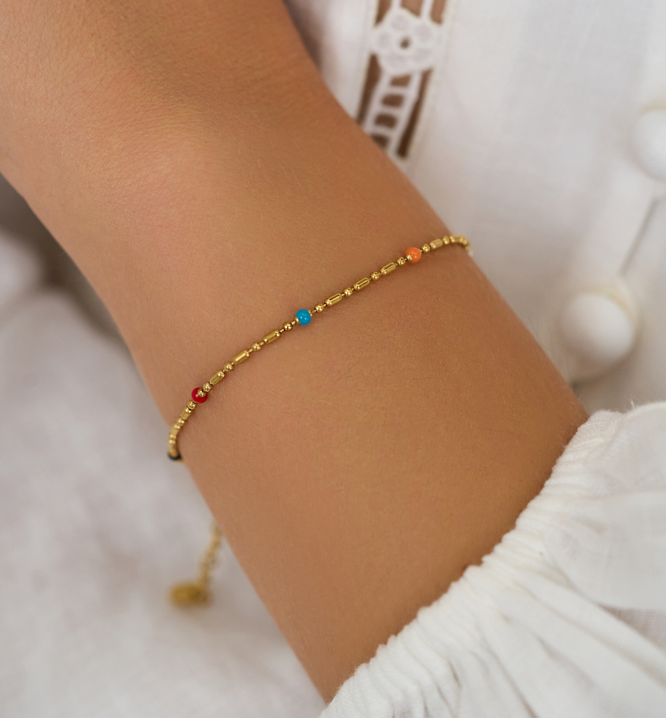 Bransoletka z kolorową emalią złota Pure Steel - By Dziubeka