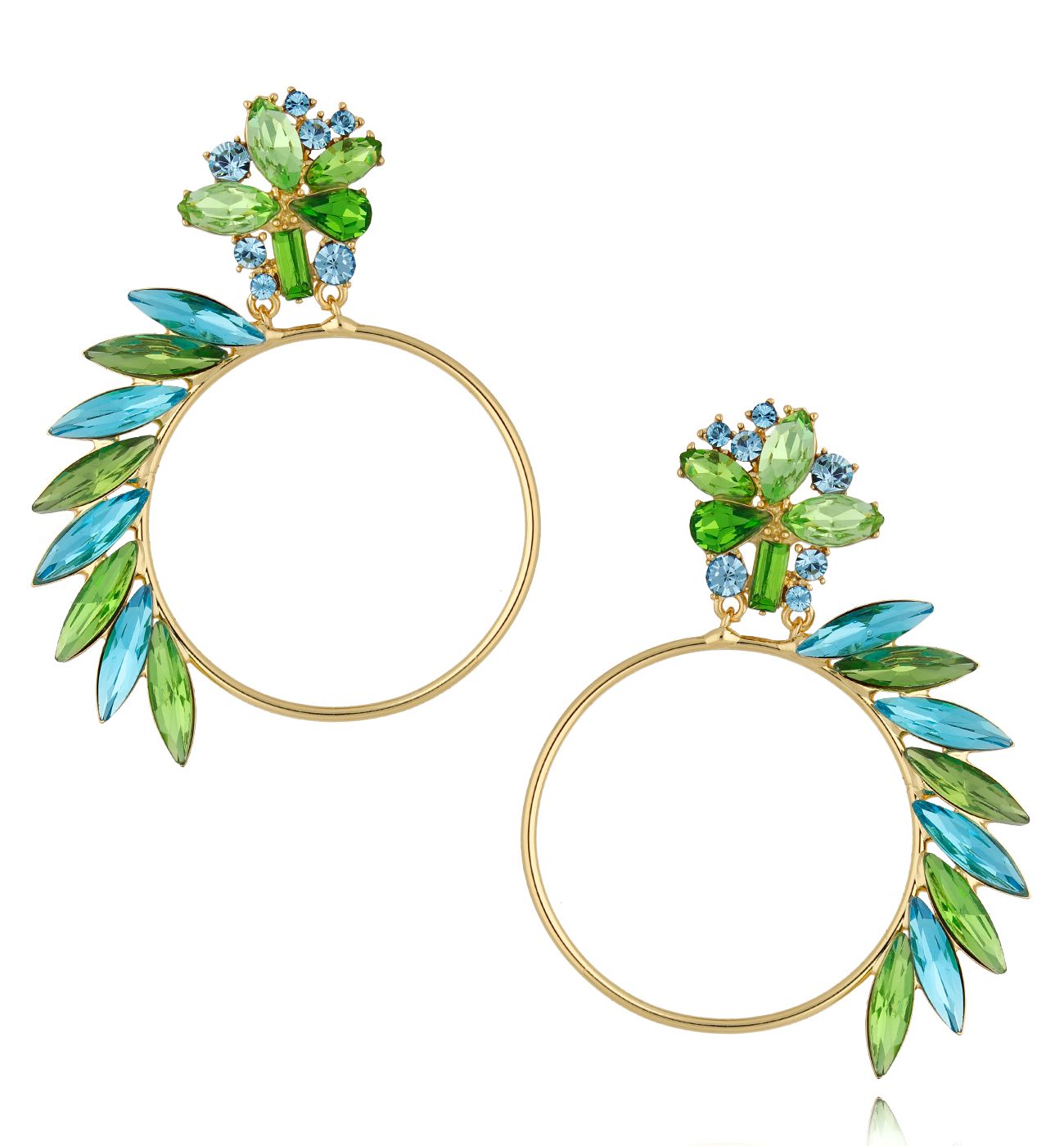 Kolczyki zielone z kryształkami Crazy Girl KSS1404