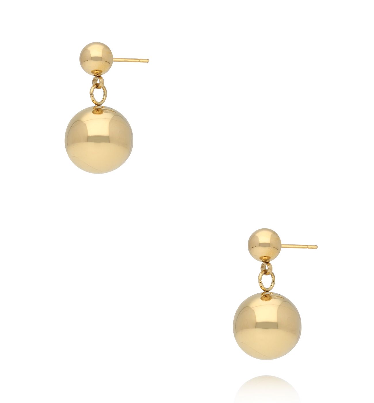 Kolczyki kulki złote KSY0346 - By Dziubeka