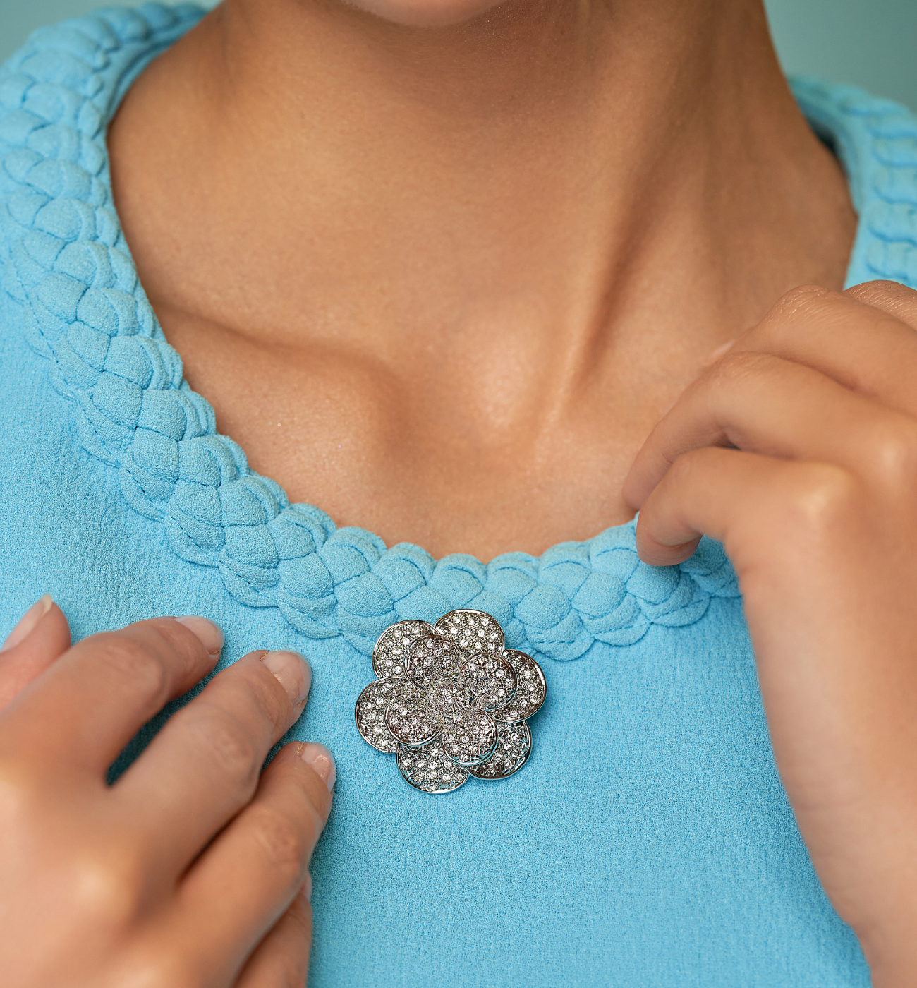 Broszka srebrna róża Rosa d'argento BRSS0166