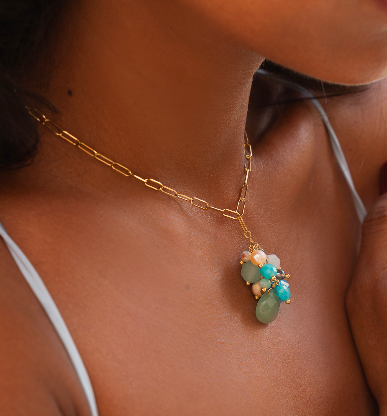 Naszyjnik z kamieniami niebieski Island Elegance - By Dziubeka