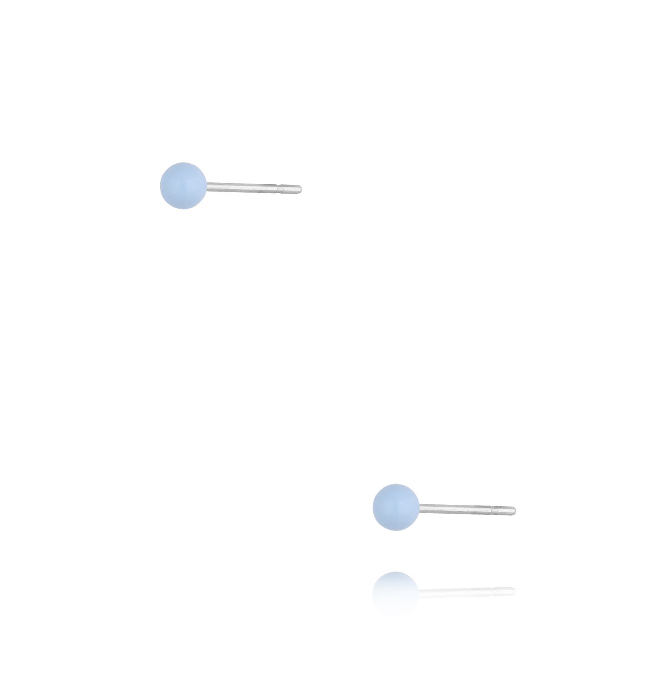 Kolczyki kulki z niebieską emalią 3 mm Enamel Balls KSA1699