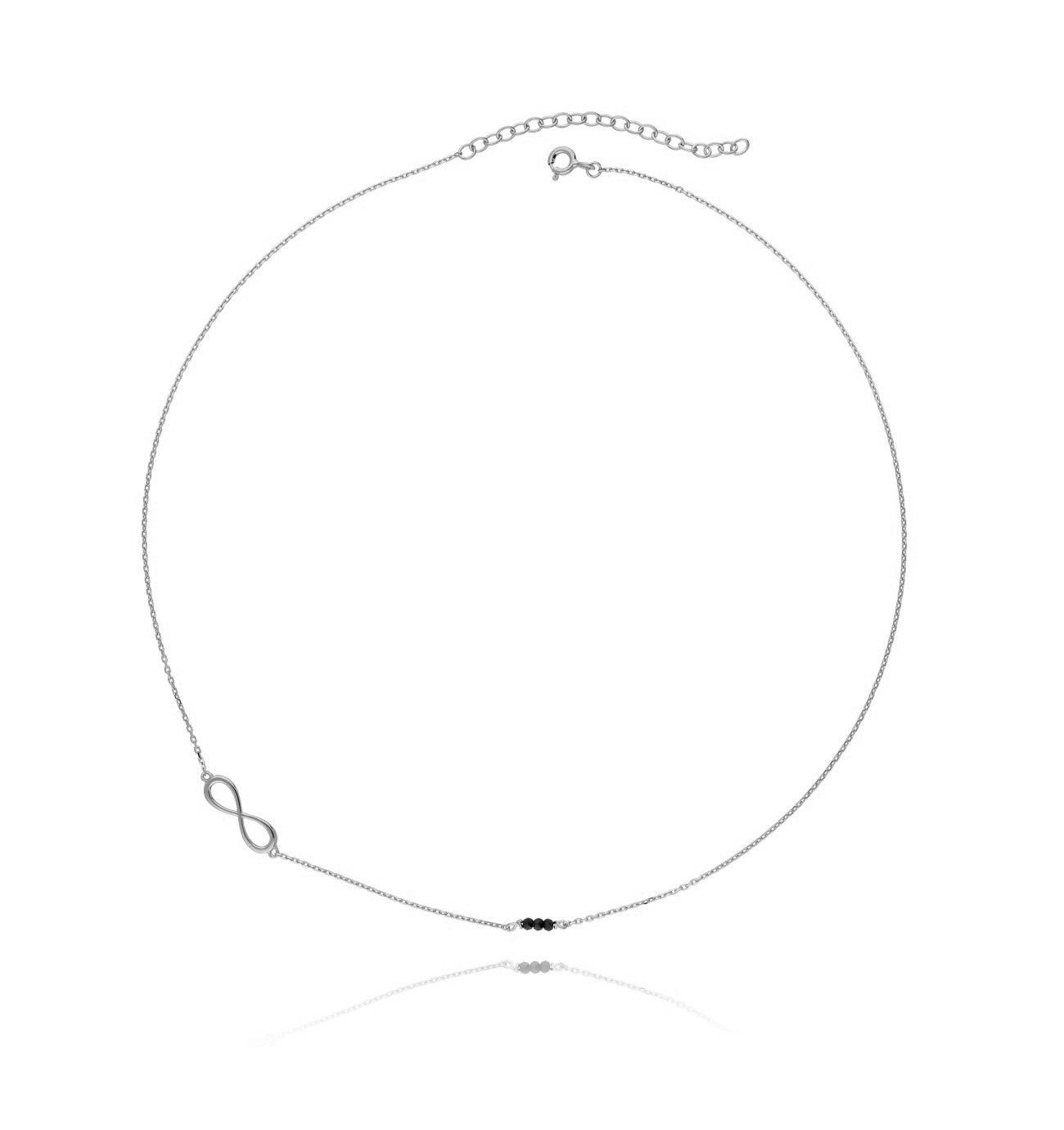 Naszyjnik srebrny nieskończoność z kryształkami NSE0010
