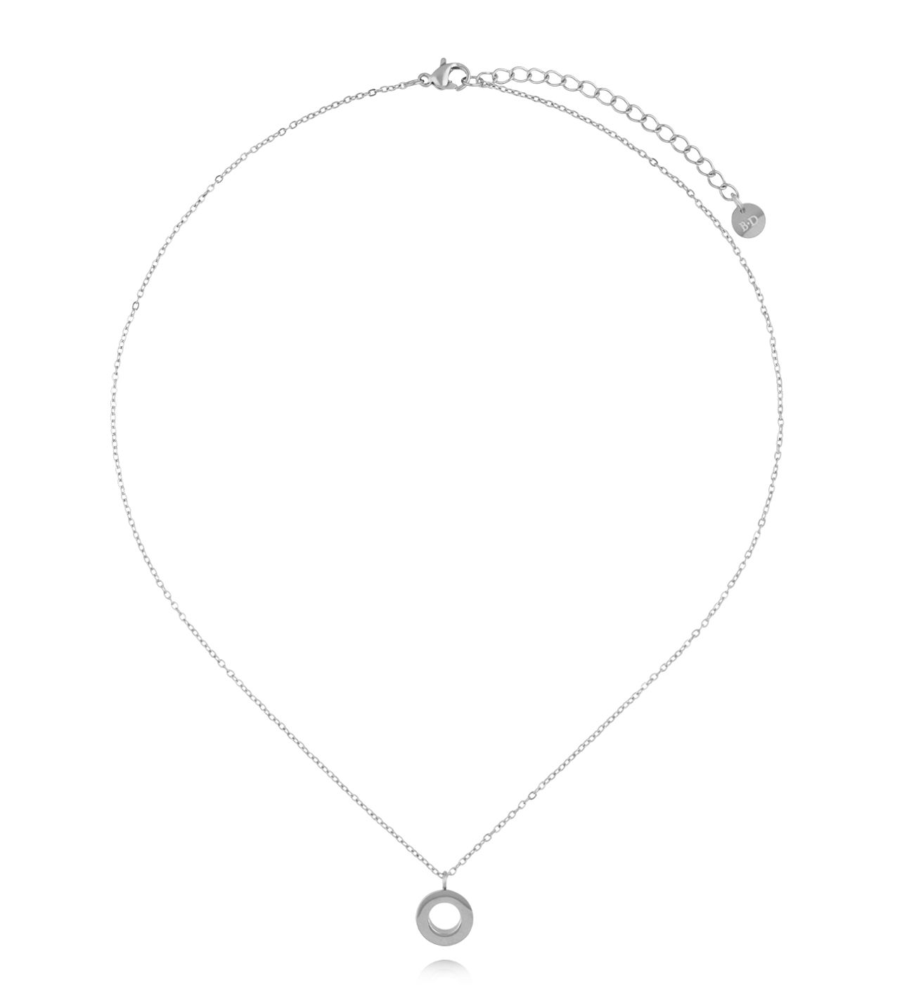 Naszyjnik z okrągłą zawieszką srebrny - By Dziubeka