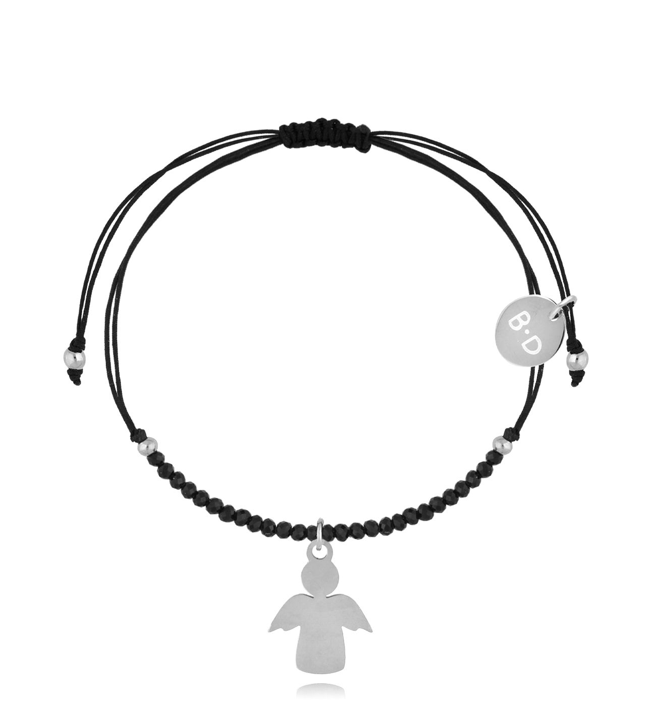 Bransoletka z turmalinami i srebrnym aniołkiem Successo BMT0121