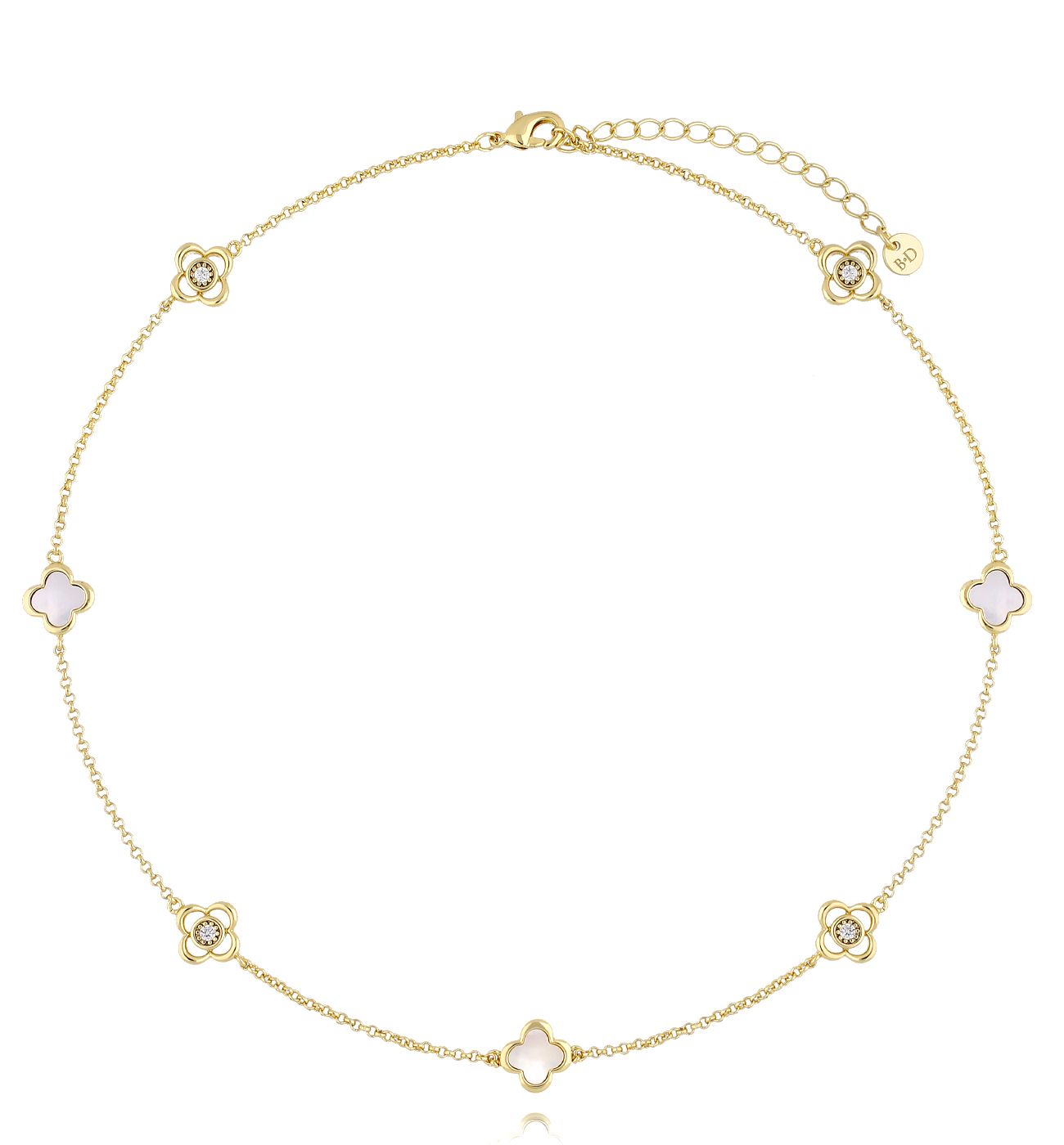 Naszyjnik z koniczynkami złoty NLU0003 - By Dziubeka