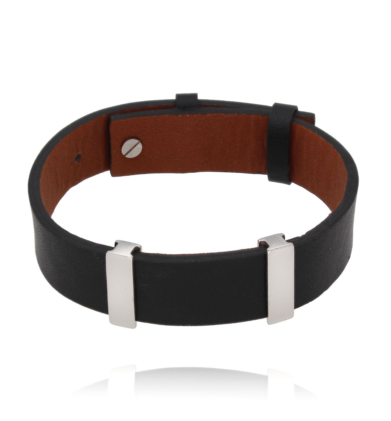 Bransoletka męska skórzana czarna 83 - By Dziubeka