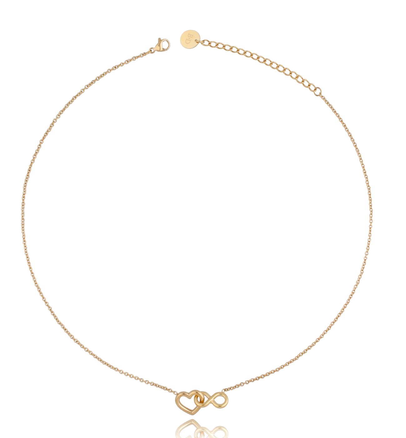 Naszyjnik złoty serce i nieskończoność NSA0202