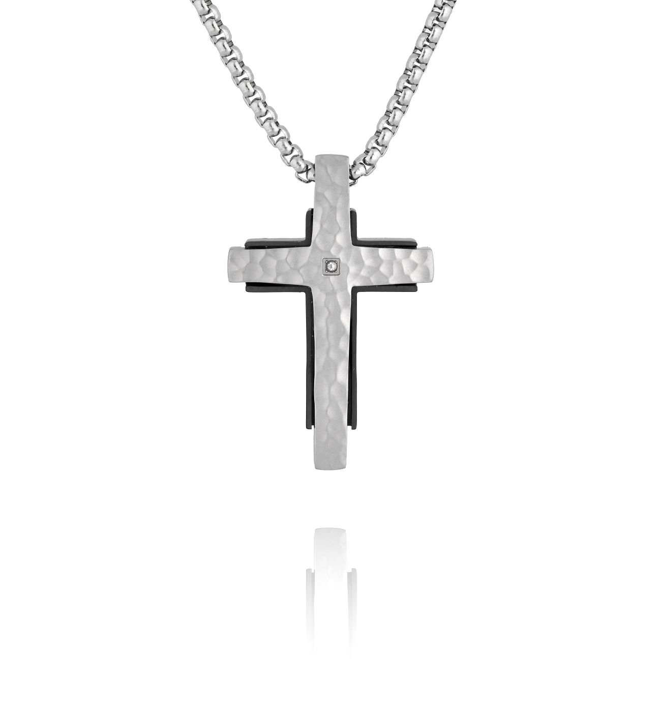 Naszyjnik z krzyżem męski NMITC0187