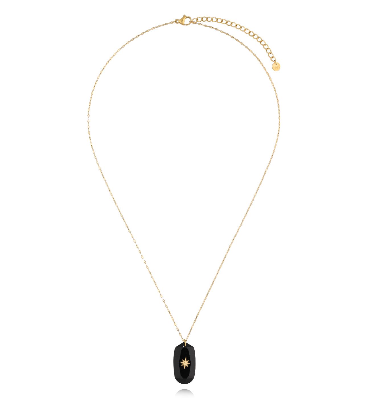 Naszyjnik z czarnym agatem Ubud Harmony NPA1242