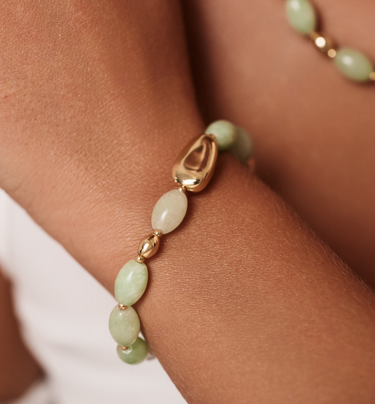 Bransoletka zielona z jadeitami - By Dziubeka