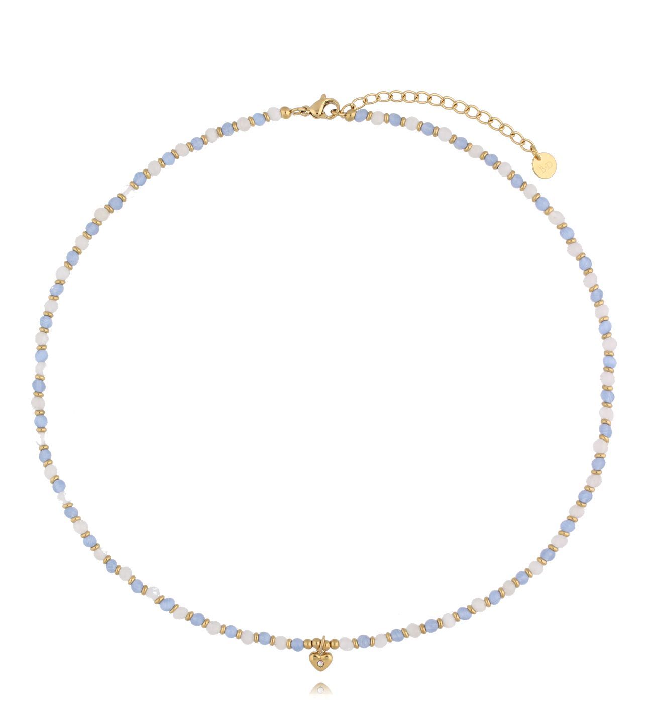 Naszyjnik błękitny z sercem NSC0505