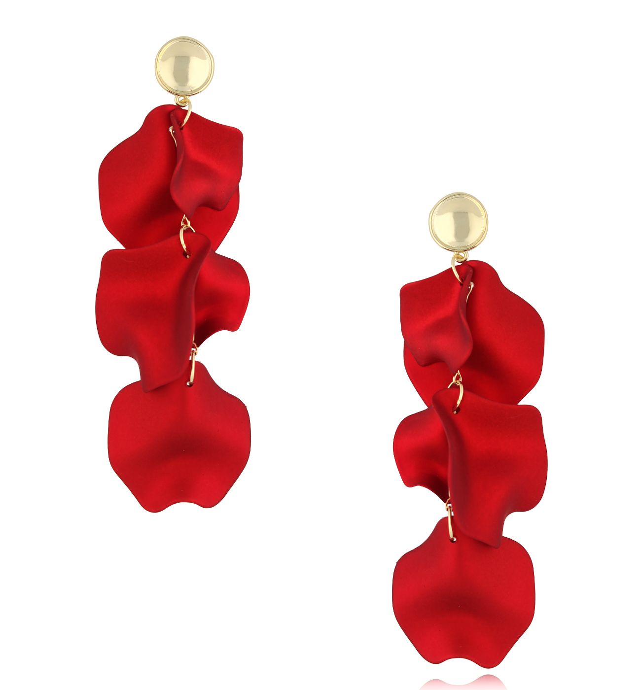 Kolczyki czerwone z płatkami Vespasiano KFF0218