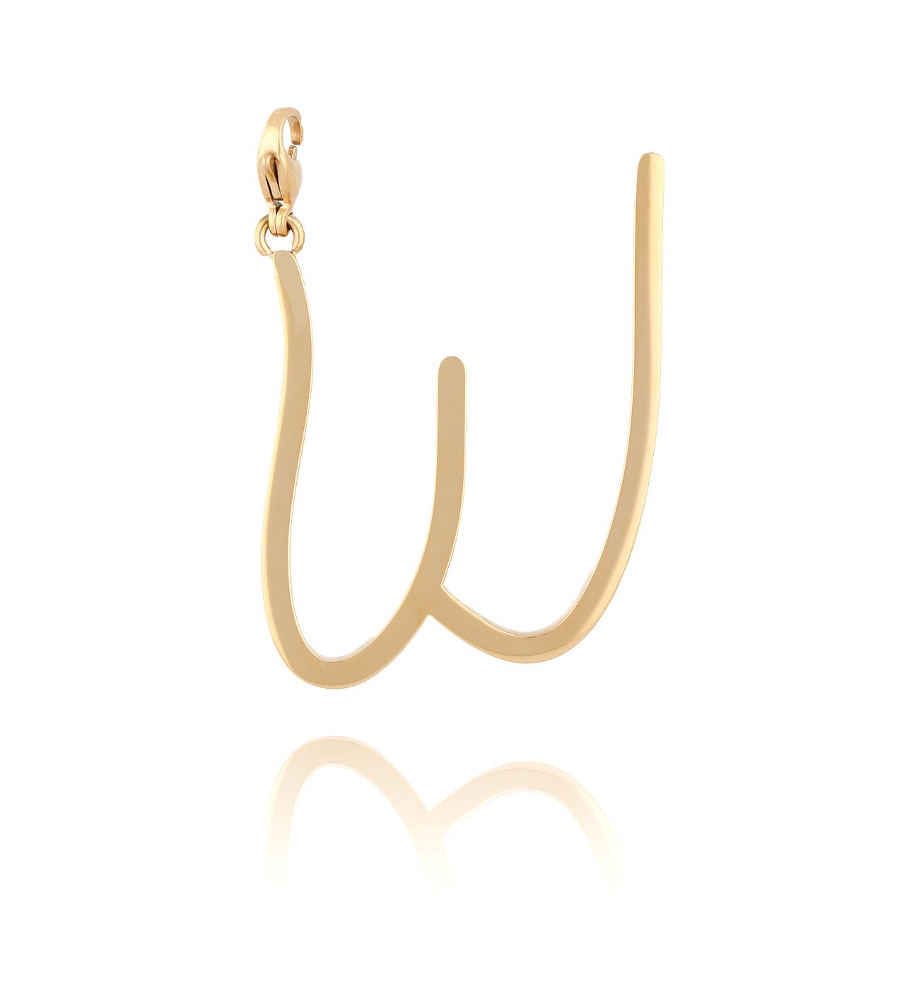 Zawieszka ze stali szlachetnej złota literka W Alphabet - By Dziubeka