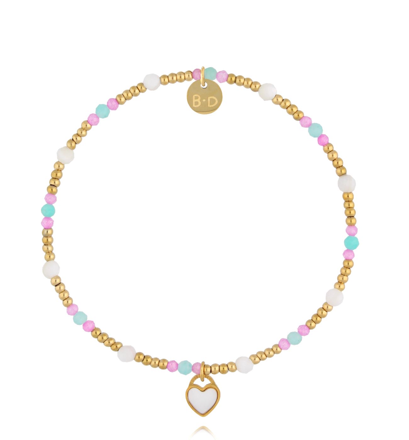 Bransoletka złota z sercem - By Dziubeka