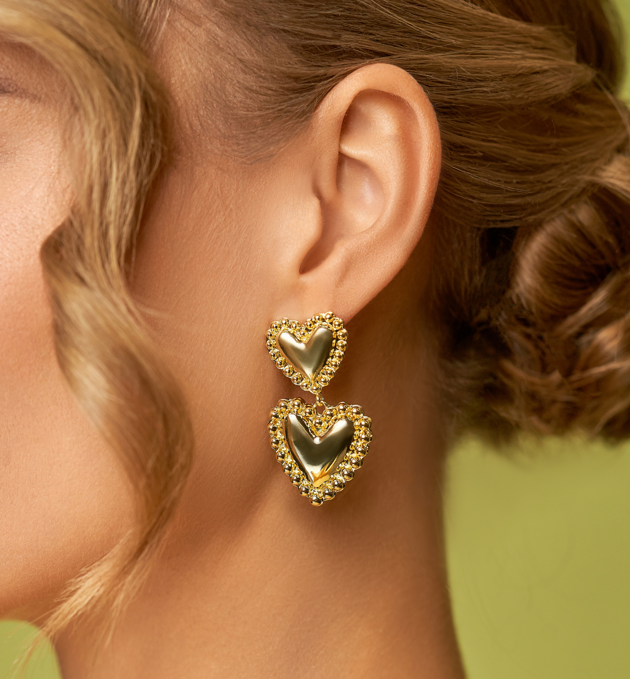 Kolczyki złote serca Dos Corazones - By Dziubeka