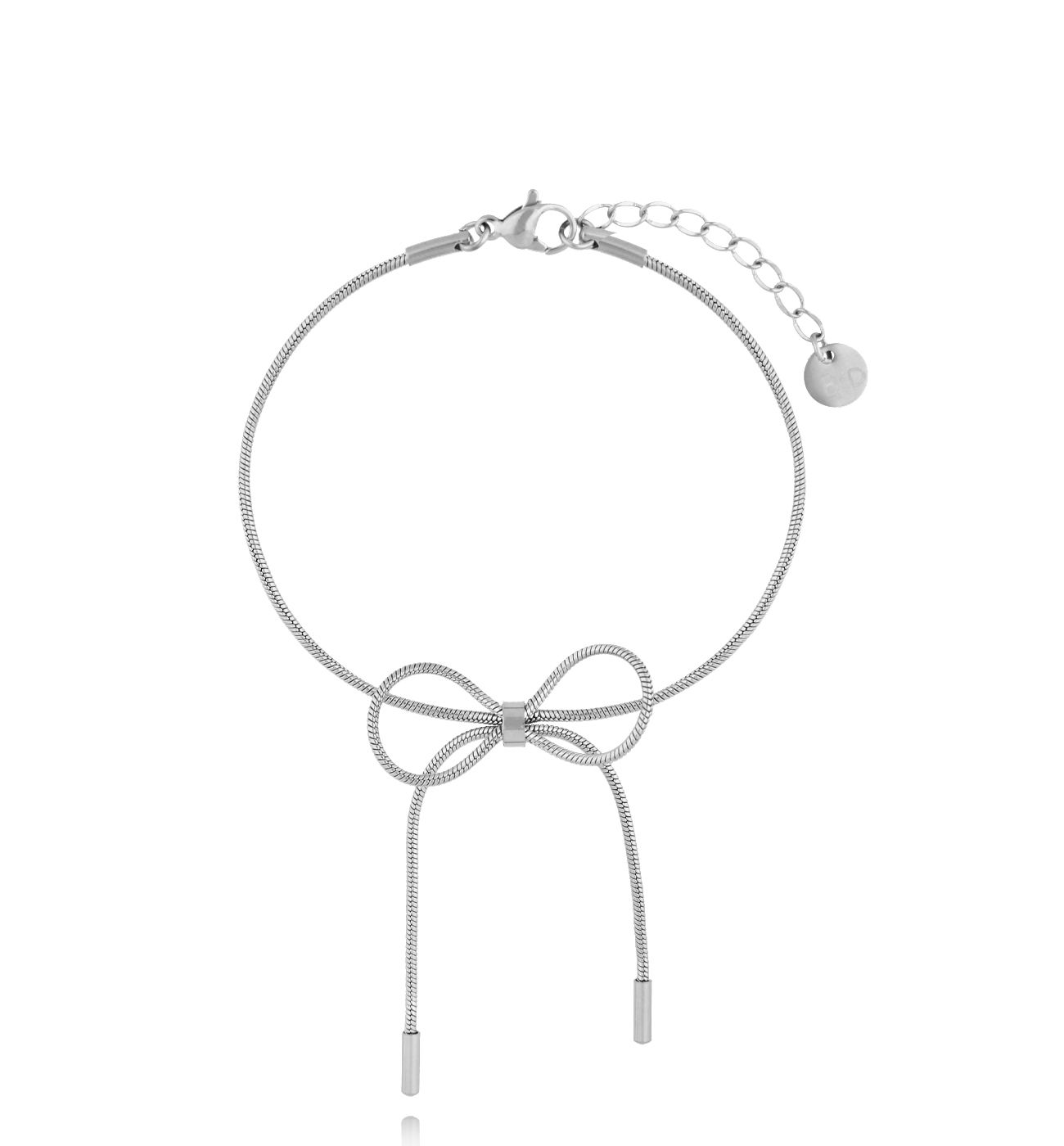 Bransoletka srebrna z kokardką BSY0333 - By Dziubeka